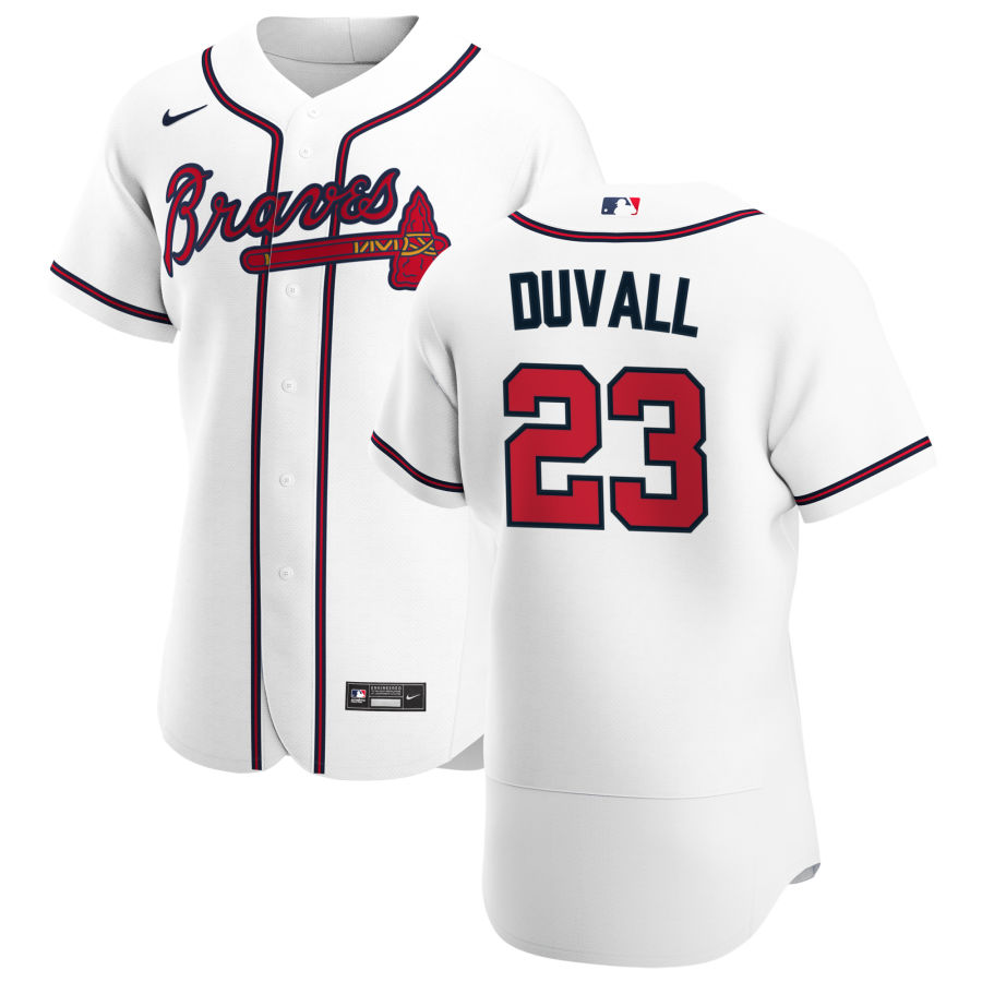 Atlanta Braves 23 Adam Duvall Men Nike White Home 2020 Authentic Player MLB Jersey